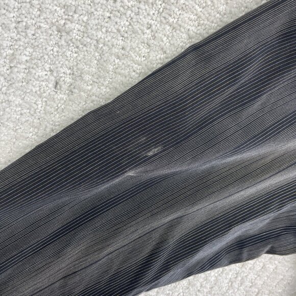 Y2K Clint Long Sleeve Button Up Shirt Grey Striped Trapstar Style Hip-Hop Men L - Picture 11 of 15